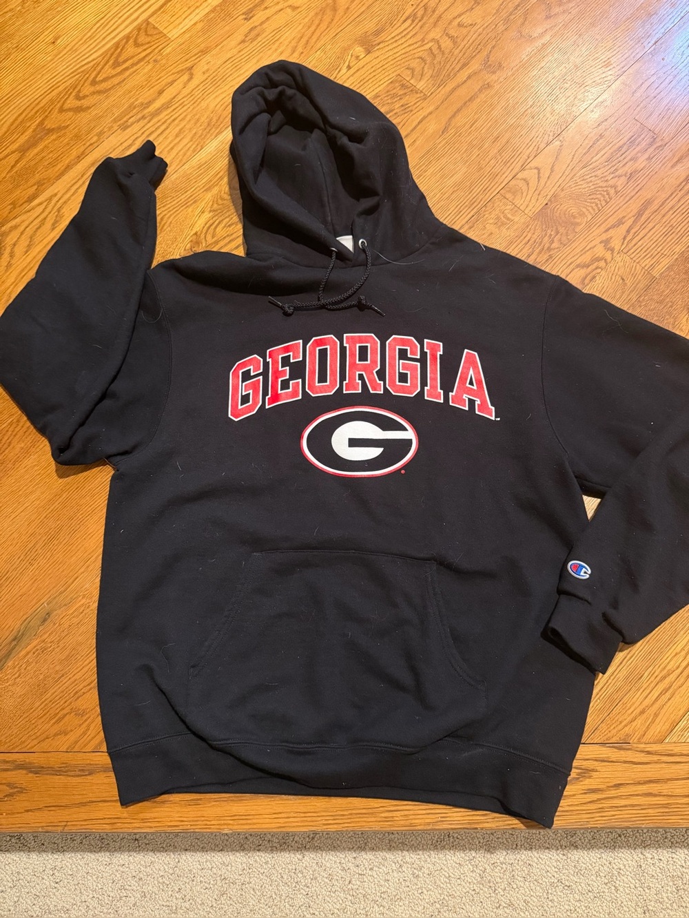 Champion Black Georgia Bulldogs Hoodie with Red & White Logo